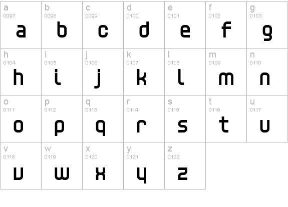 Unisect ExtraBold lowercase a-z preview