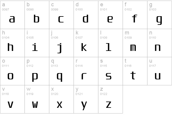 Unispace lowercase a-z preview