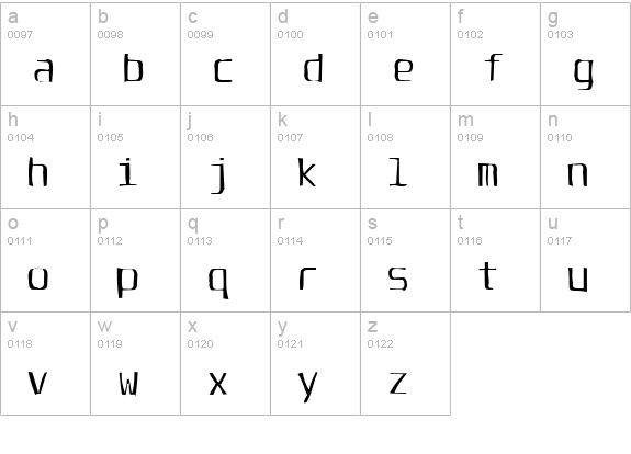 Unispace Gaunt lowercase a-z preview