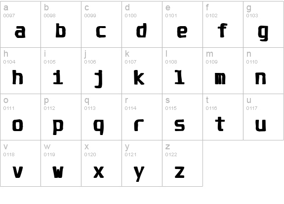 Unispace Ink lowercase a-z preview