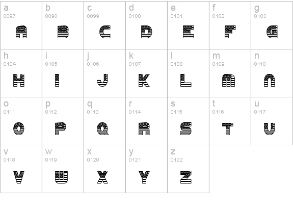 UNITED BRK lowercase a-z preview