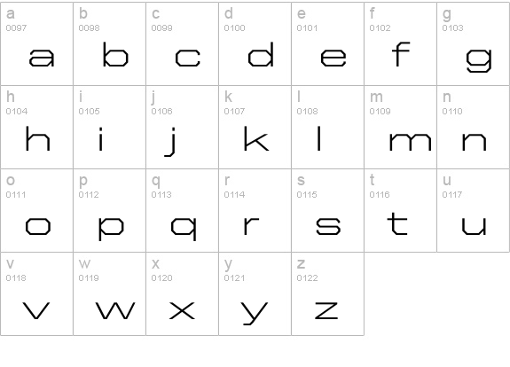 United Sans Ext Light lowercase a-z preview