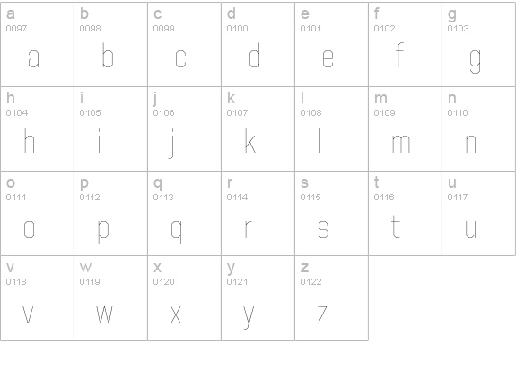 United Sans SemiCond Thin lowercase a-z preview