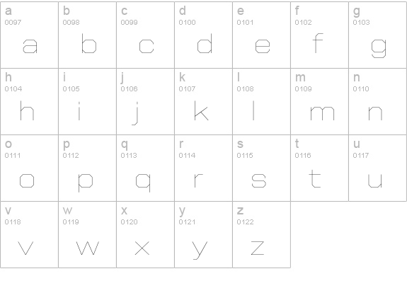 United Sans SemiExt Thin lowercase a-z preview