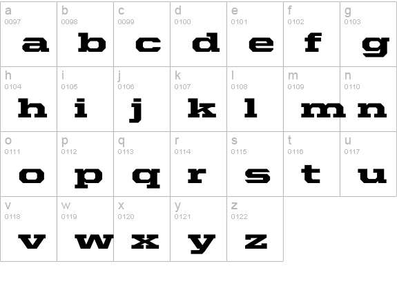 United Serif Ext Black lowercase a-z preview