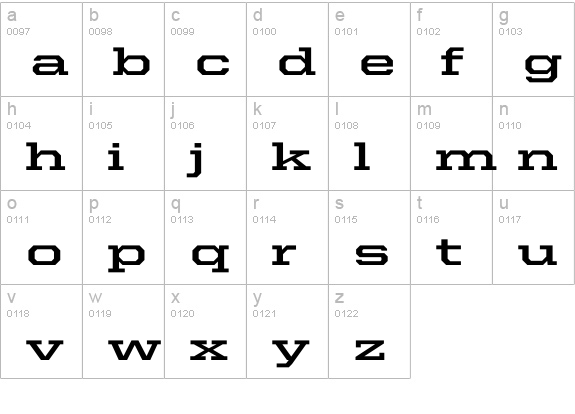 United Serif Ext Bold lowercase a-z preview