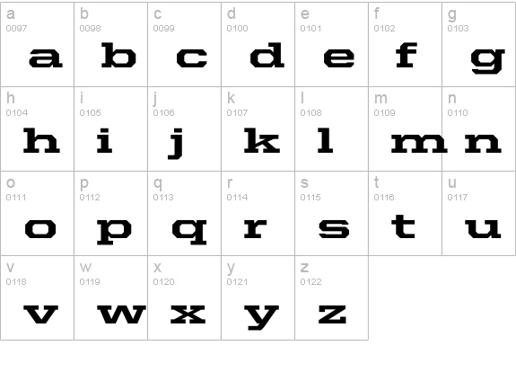 United Serif Ext Heavy lowercase a-z preview