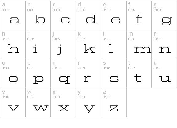 United Serif Ext Light lowercase a-z preview