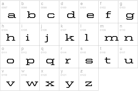 United Serif Ext Medium lowercase a-z preview