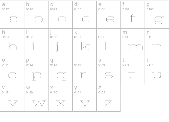 United Serif Ext Thin lowercase a-z preview