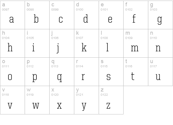 United Serif SemiCond Light lowercase a-z preview