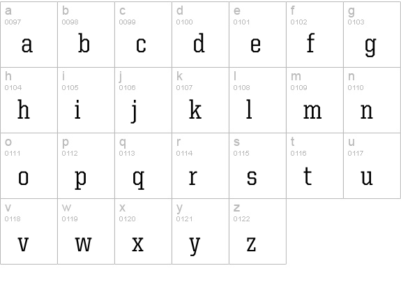 United Serif SemiCond Medium lowercase a-z preview