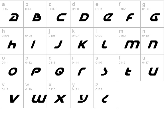 Universal Jack Bold Italic lowercase a-z preview