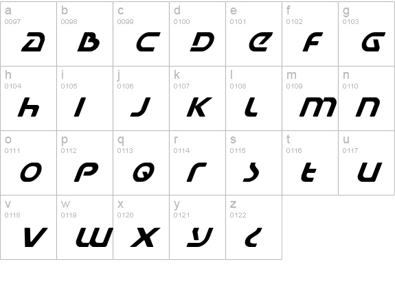Universal Jack Italic lowercase a-z preview