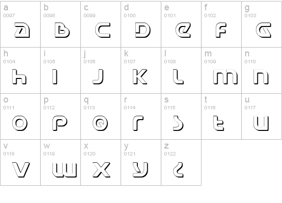 Universal Jack Shadow lowercase a-z preview