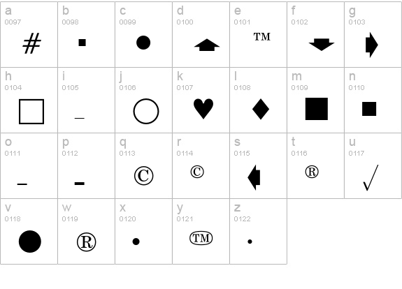 Universal News w. Commercial Pi 97 lowercase a-z preview