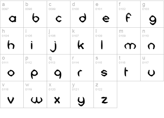 Universal Shatter lowercase a-z preview