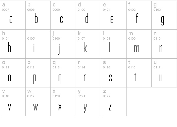 UniversalNineTeen lowercase a-z preview