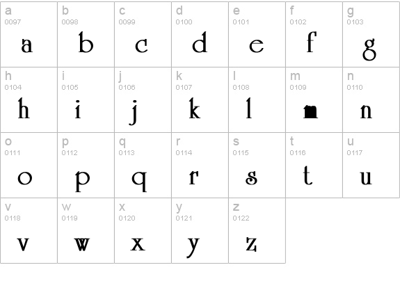 University Bold lowercase a-z preview
