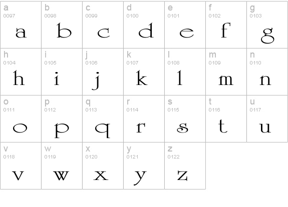 University Ex lowercase a-z preview