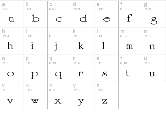 University-Thin Ex lowercase a-z preview
