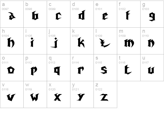 Unreal Tournament lowercase a-z preview