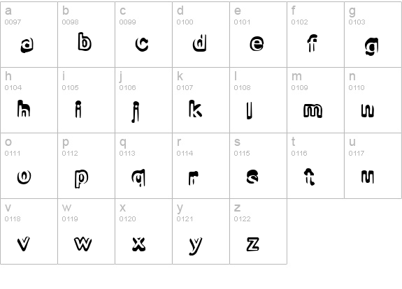 Unsight lowercase a-z preview