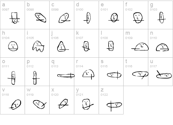 Unusual Suspects (Square Eyes) lowercase a-z preview