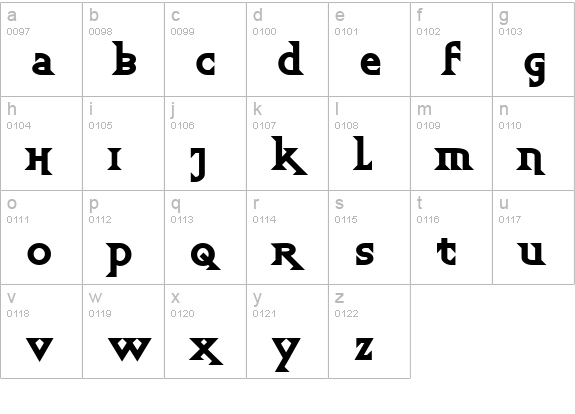 UpbeatBold lowercase a-z preview