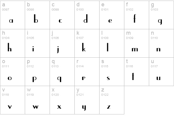 UppEa Bold lowercase a-z preview