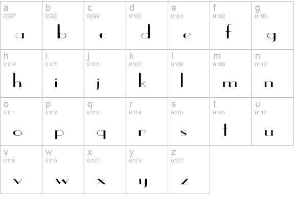 UppEa Ex lowercase a-z preview