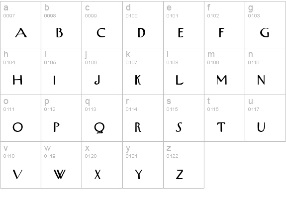 Upper West Side lowercase a-z preview
