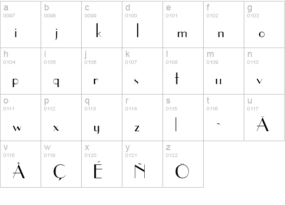 UpperEasSid lowercase a-z preview