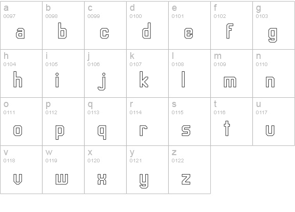 Upsilon Hollow lowercase a-z preview