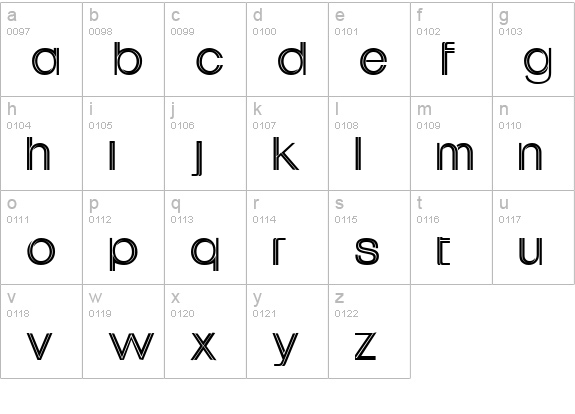Uptight Regular lowercase a-z preview
