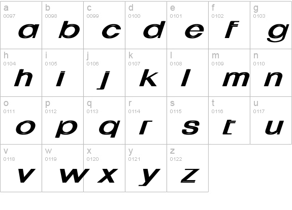 Uptight Wd Bold Italic lowercase a-z preview