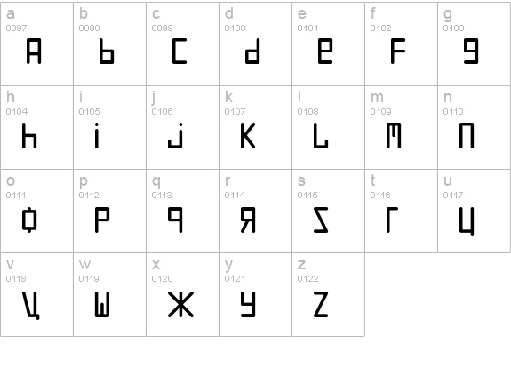 URALthin lowercase a-z preview