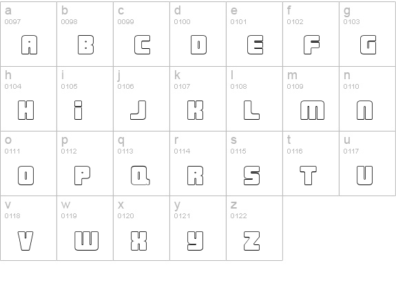 Urban Constructed Outline lowercase a-z preview