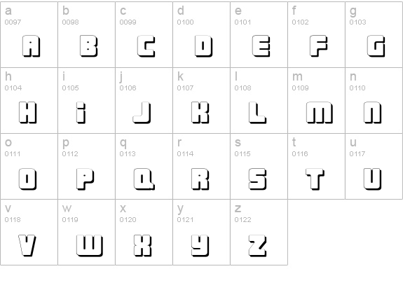 Urban Constructed Shadow lowercase a-z preview