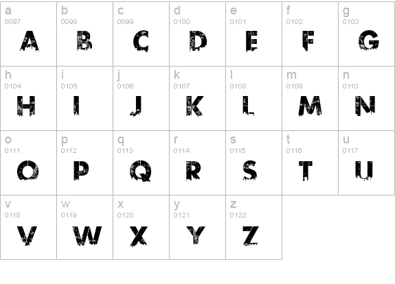 Urban Jungle DEMO lowercase a-z preview