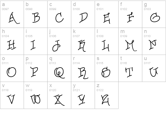 Urban Scrawl Buttah lowercase a-z preview