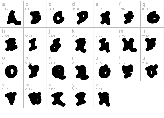 Urban Scrawl Down lowercase a-z preview