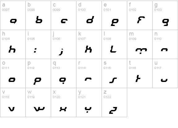 Urbanite-Oblique lowercase a-z preview