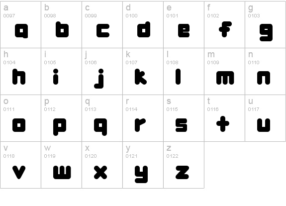 UrsaBrushSans lowercase a-z preview