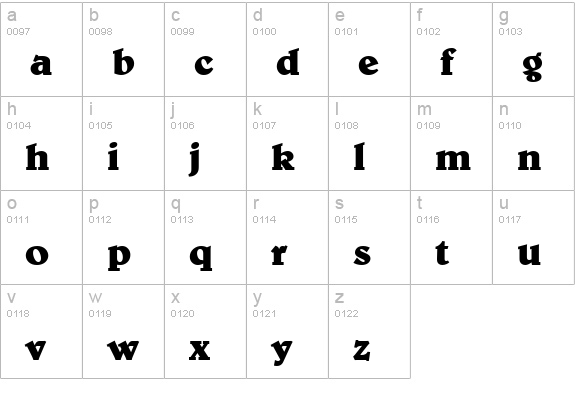 URWBerniniTBol lowercase a-z preview