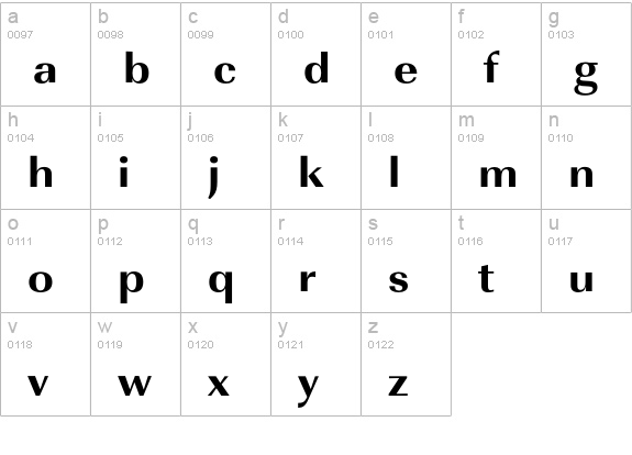 URWImperialTOTExtBolWid lowercase a-z preview