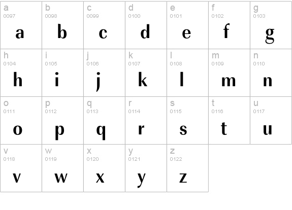 URWImperialTOTExtNar Bold lowercase a-z preview
