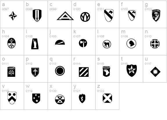 US Army lowercase a-z preview
