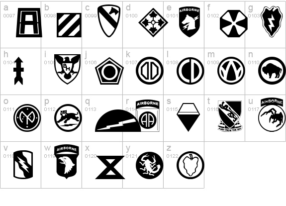 US Army II lowercase a-z preview