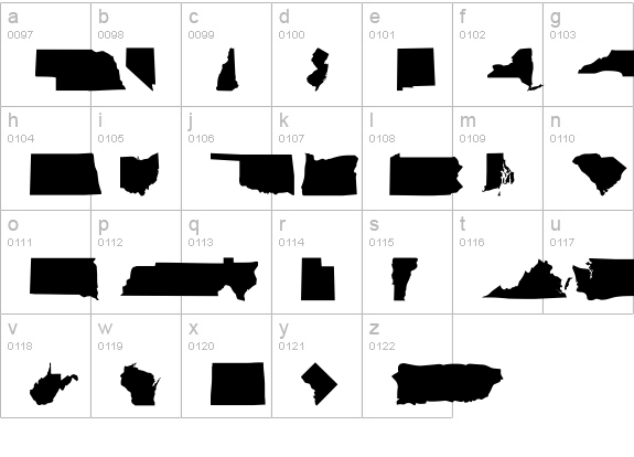 US-Bats lowercase a-z preview